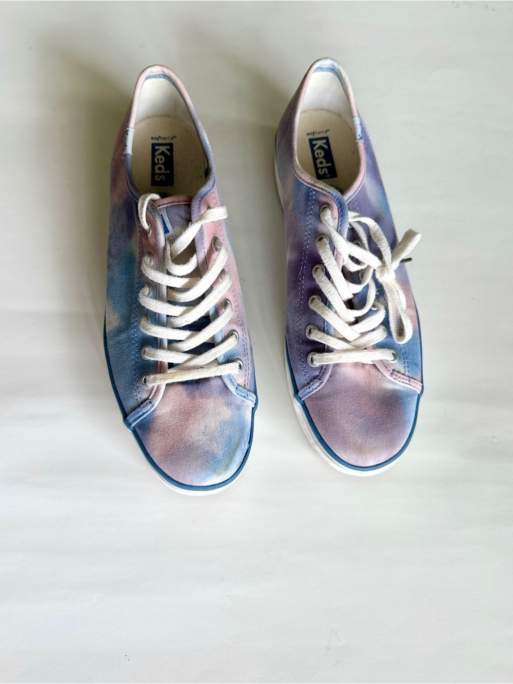 Keds Women's Pastel Tie-Dye Canvas Sneakers in Purple and Blue US 9